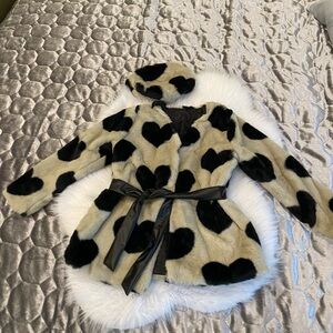 Beautiful fur coat with hat